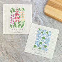 Foxglove + Delphinium Swedish Dishcloths | Set of 2
