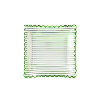 Green Striped Paper Plate