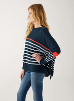 Amour Sweater | Navy Scarlet + White Stripes