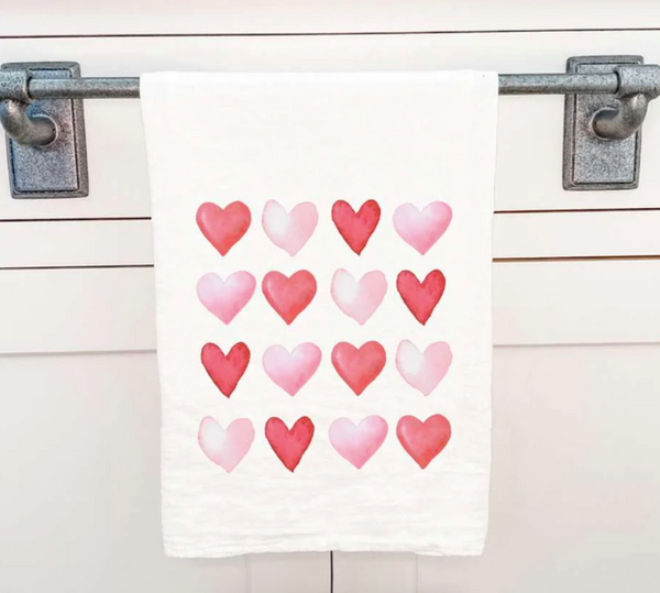 Rows of Hearts Kitchen Towel