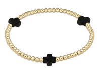 Extends Signature Cross 3mm Gold Bracelet | Onyx