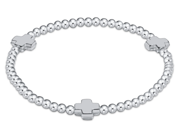 Extends Signature Cross Silver 3mm Bracelet