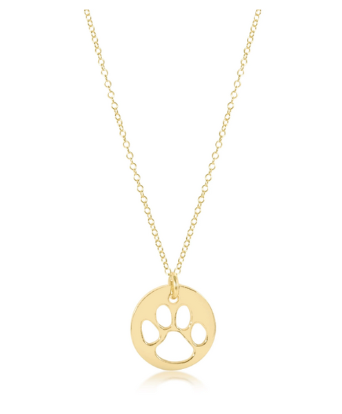 Pawprint Disc | 16 Inch Gold Necklace