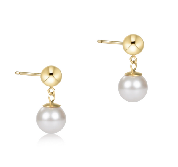 Classic 8mm Ball Drop Stud | Pearl