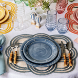 Berry & Thread Melamine Dinner Plates | Ocean