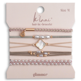 Glimmer Soft Pink Hair Tie Bracelet Set | M