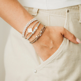 Glimmer Soft Pink Hair Tie Bracelet Set | M