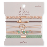 Reflect Gold Wave Hair Tie Bracelet Set | M