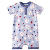 Grand Slam Baseball Shorty Romper | 3-6 Mo