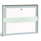 Scalloped Heart Flat Notes | Set of 8