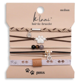 Paws Natural & Silver Hair Tie Bracelet Set | M