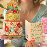 Mini Pop-Up Card | Blooming Birthday Cake