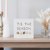Football 'Tis The Season Block Sign