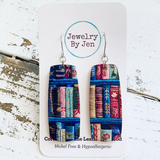 Medium Bar Earrings | Books