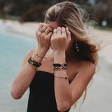 Connect Black & Cream Hair Tie Bracelet Set