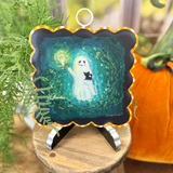 Ghost & Kitten | Mini Scallop Art