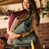 Harborview Herringbone Forest Green Blanket