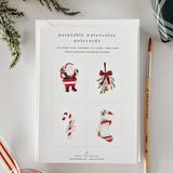Paintable Notecards | Classic Christmas