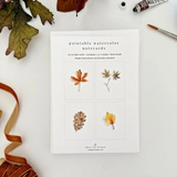 Paintable Notecards | Fall Leaves