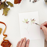 Paintable Notecards | Fall Leaves