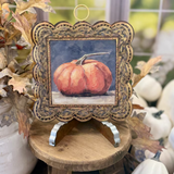 Gilded Orange Pumpkin | Mini Scallop Art