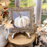Gilded White Pumpkin | Mini Scallop Art