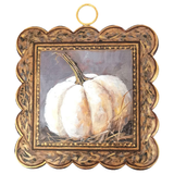 Gilded White Pumpkin | Mini Scallop Art