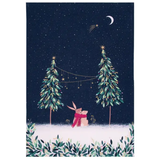 Moonlit Rabbits Kitchen Towel