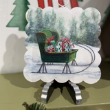 Sleigh & Gifts | Mini Scallop Art