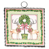 Traditional Tidings Deer & Topiary | Mini Art