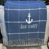 Door County Anchor Throw | Denim & White