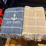 Door County Anchor Throw | Denim & White