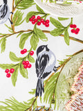 60 x 108 Inch Tablecloth | Chickadee Ecru