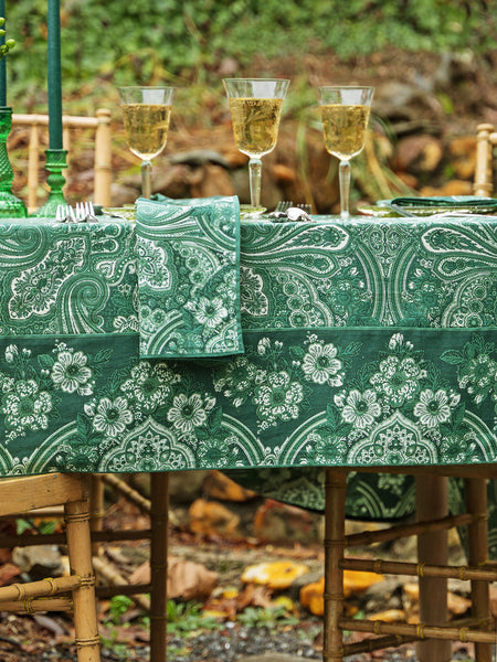 60 x 108 Inch Tablecloth | Kashmir Paisley Ivy