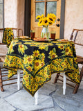54 Inch Tablecloth | Sunflower Valley Black