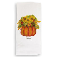 Blessings Pumpkin with Flowers Guest Towel