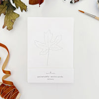 Paintable Notecards | Fall Leaves