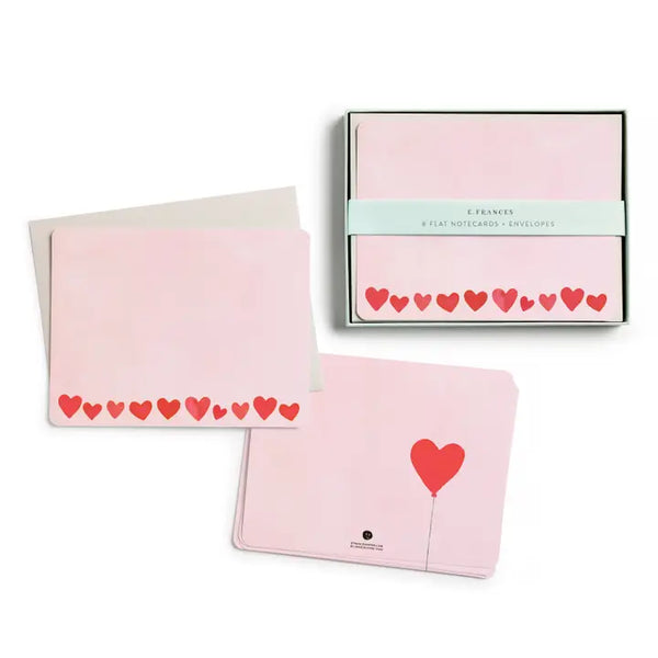 Blush Mini Hearts Flat Notes | Set of 8