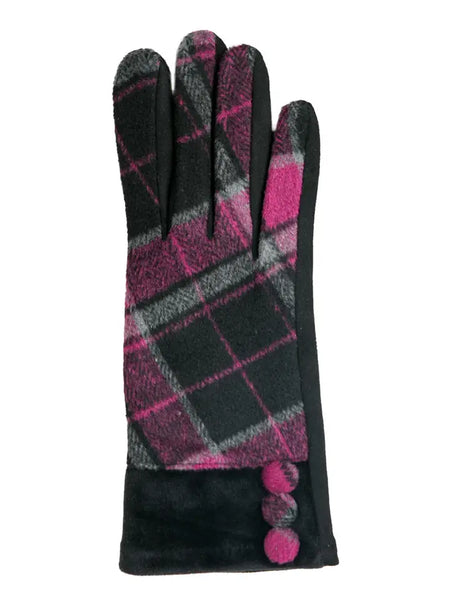 Paris Gloves | Pink & Black Plaid