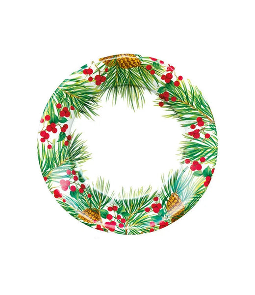 Evergreen & Berries White Salad Plates