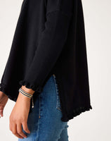 Catalina Ruffle Sweater | Black