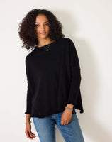 Catalina Ruffle Sweater | Black