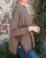 Catalina Ruffle Sweater | Taupe