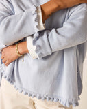 Petite Catalina Ruffle Sweater | Dreamy Blue