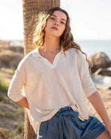 Catalina Polo Sweater | Sea Salt
