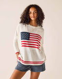 Petite Catalina Crewneck Sweater | Red, White & Blue