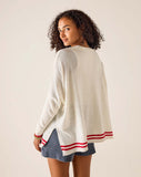 Petite Catalina Crewneck Sweater | Red, White & Blue