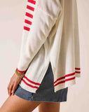 Petite Catalina Crewneck Sweater | Red, White & Blue
