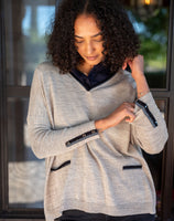Petite Catalina Triple Crown V-Neck Sweater | Driftwood Ringer