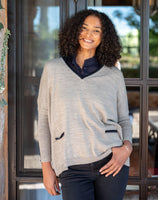 Petite Catalina Triple Crown V-Neck Sweater | Driftwood Ringer